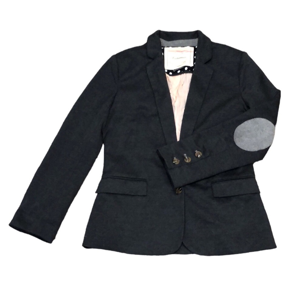 Anthropologie Cartonnier Blazer Jacket Size Medium Dark Charcoal Gray